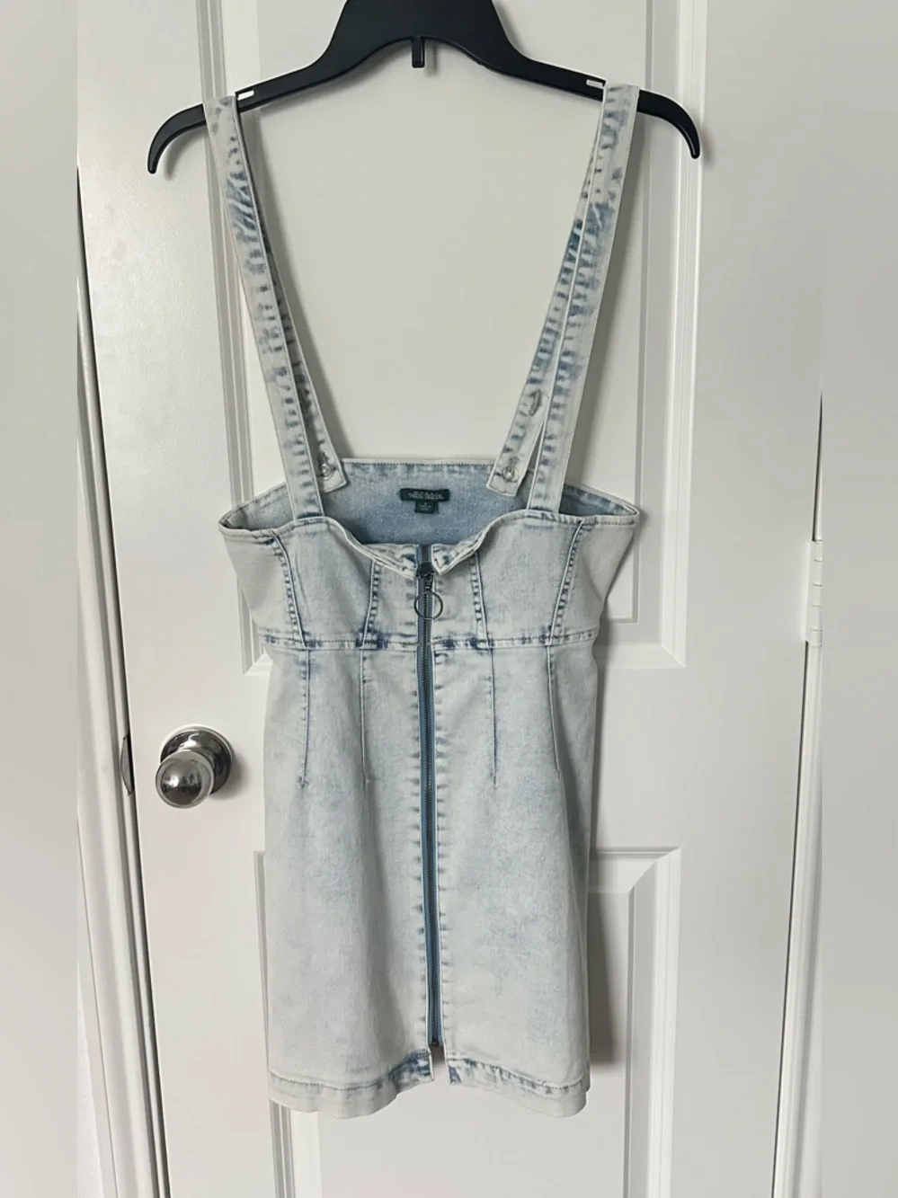 wild fable Light Blue Denim Overall Dress with Front Zip - Picture 2 of 4